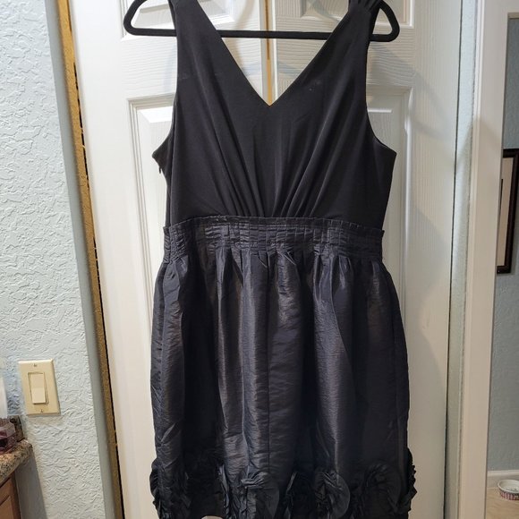 Max and Cleo Black Taffeta and jersey Prom or Party dress Size 14 - Picture 2 of 6